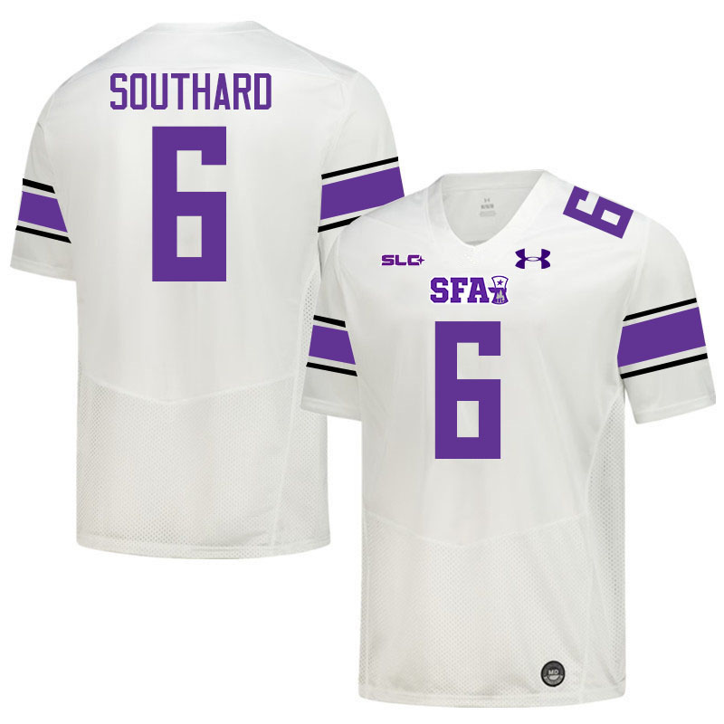 Stephen F. Austin Lumberjacks #6 Jaydon Southard College Football Jerseys,Uniforms-White